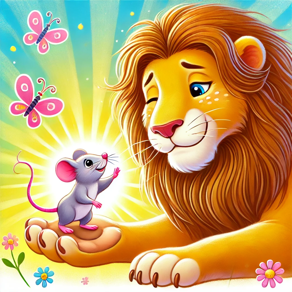 DALL·E-4 The Lion and the Clever Mouse