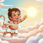 cartoon bal hanuman flying towards sun moral story for kids