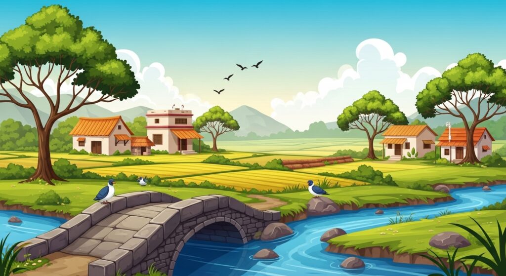 the foolish goat moral story for kids cartoon illustration