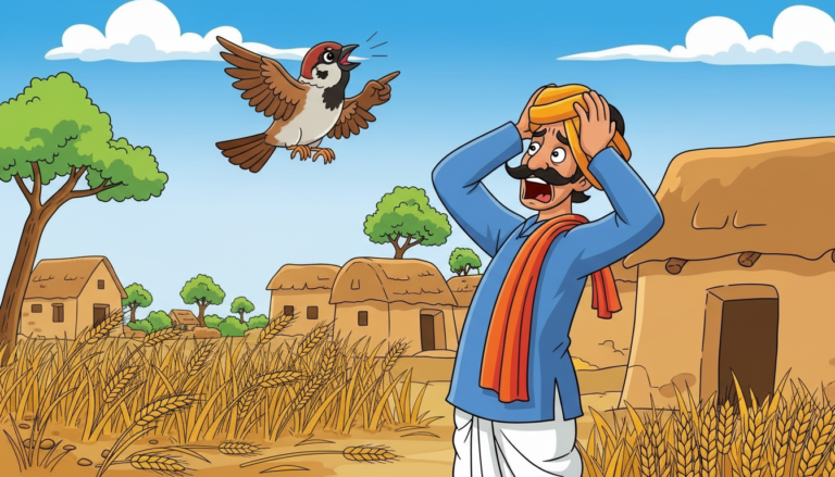 Careless farmer loss sparrow lesson Hindi moral story thumbnail