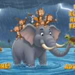 /home/deepak/Desktop/Kind elephant helping small animals cross river.png