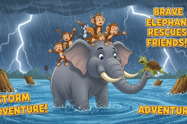 /home/deepak/Desktop/Kind elephant helping small animals cross river.png